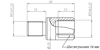 Переходник для резьбы М12